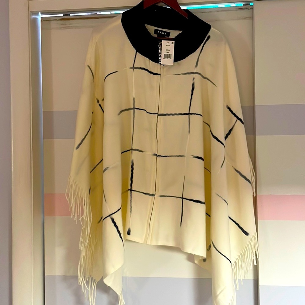 NWT Cream and Black Cape